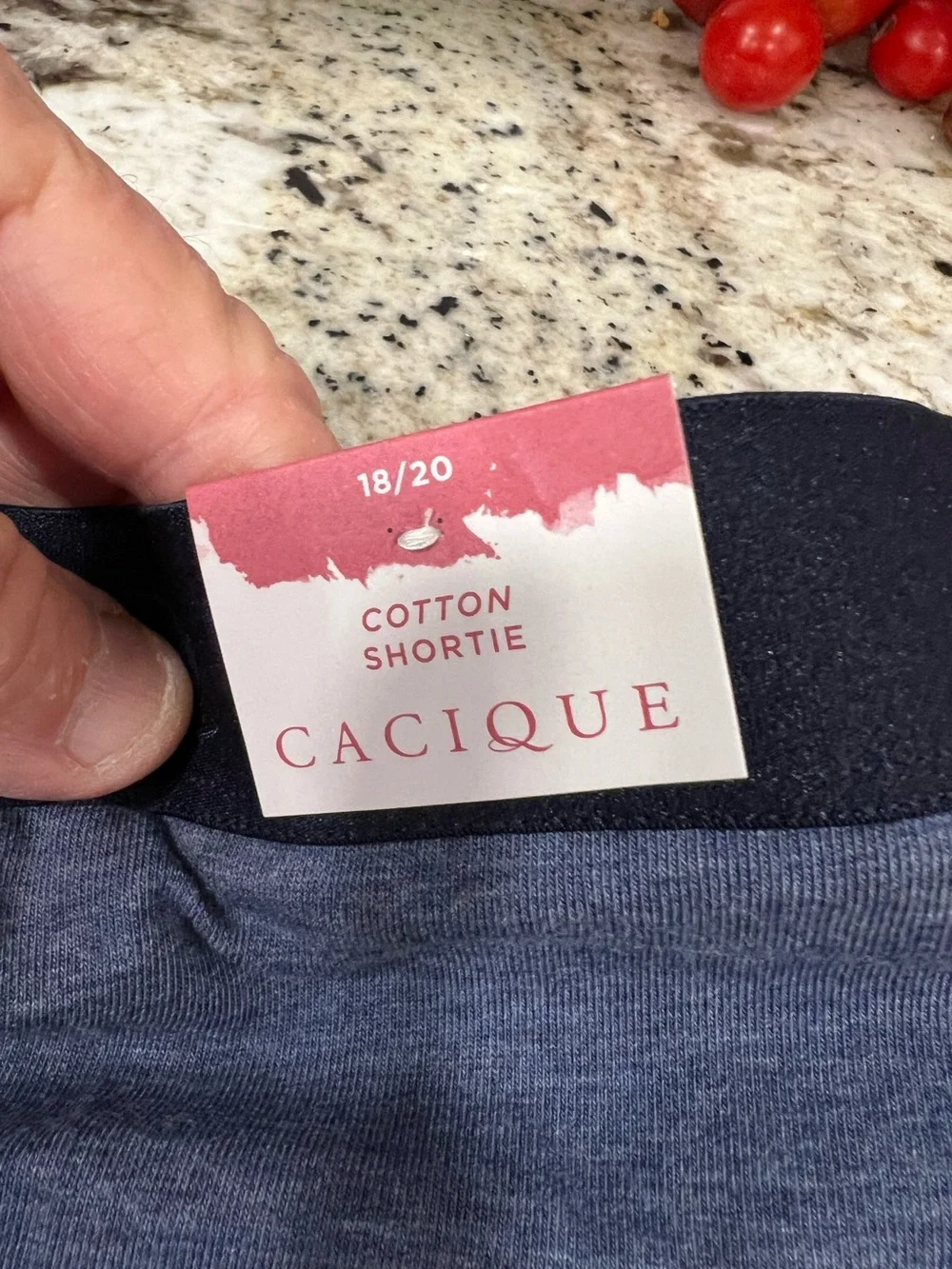 3 pair Cacique Women’s Navy Heather Cotton Shorty 18/20